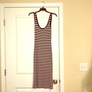 black and white striped bodycon dress